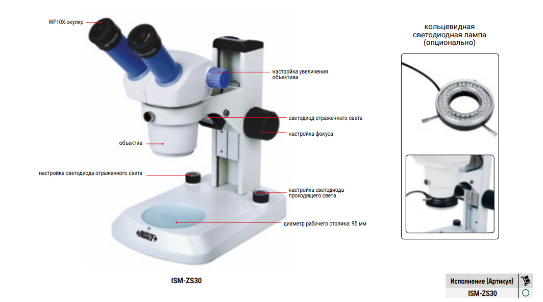Бинокулярный стереомикроскоп ISM-ZS30